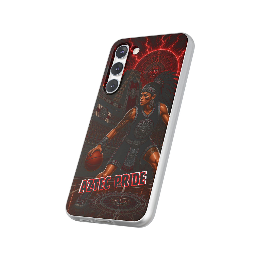 Aztec Basketball Female Warrior – Flexi Phone Case (iPhone & Samsung • Clear TPU • Made & Shipped in the USA • 🚚 FREE USA Shipping • Personalized Option)