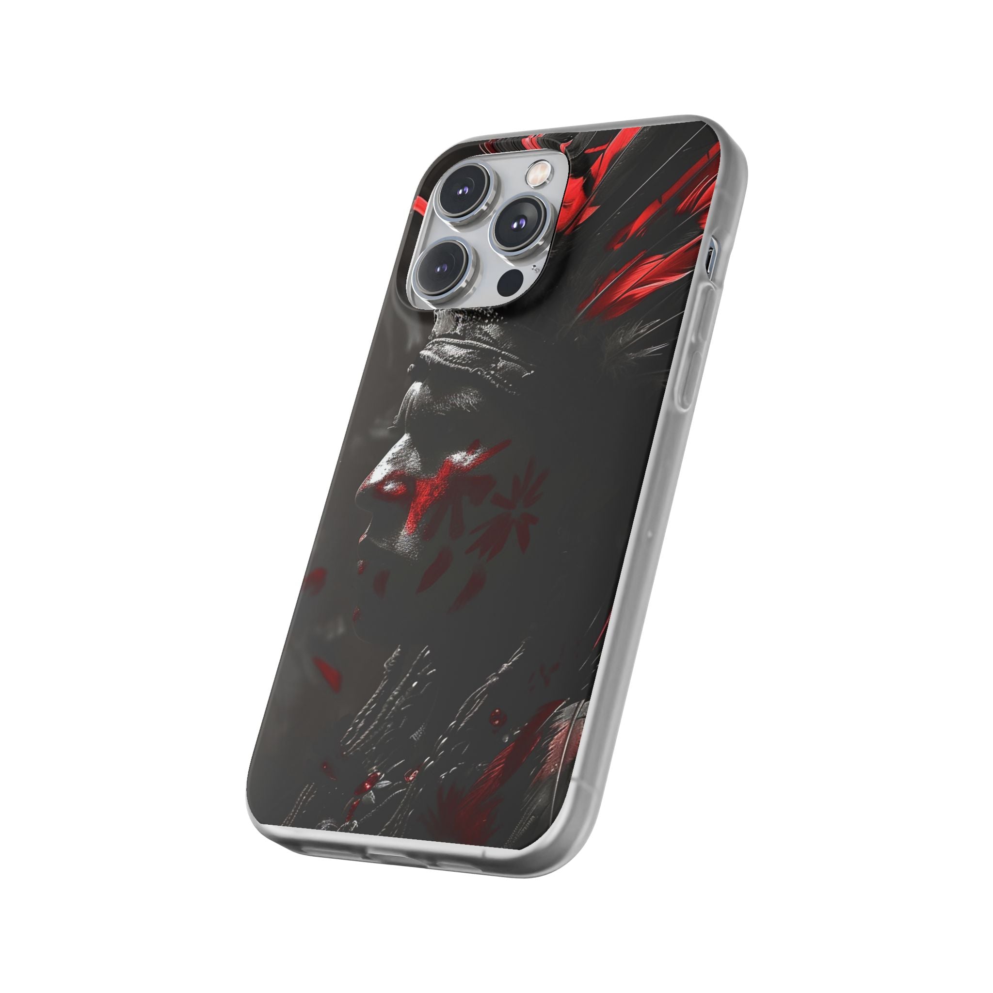 Aztec Jaguar Warrior – Flexi Phone Case (iPhone & Samsung • Clear TPU • Made in USA • Personalized Option)