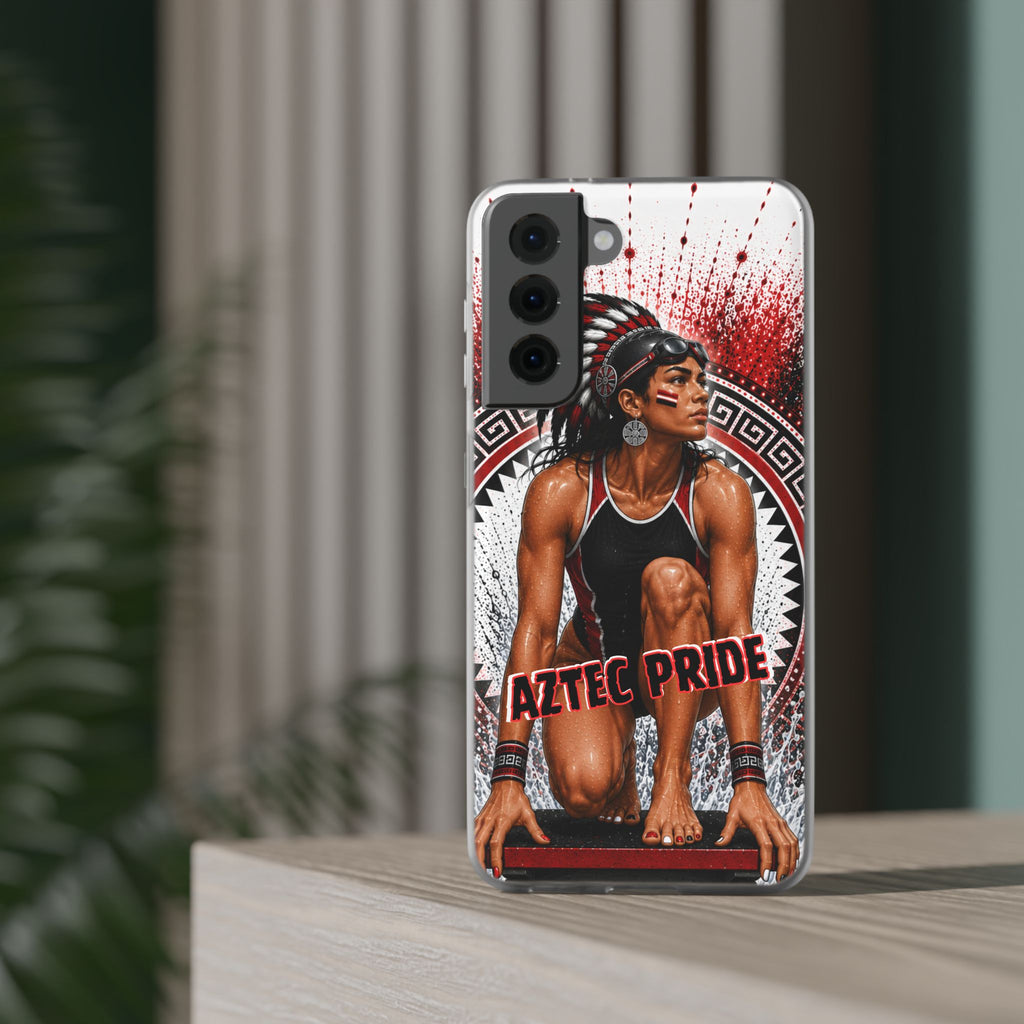 Aztec Swim & Dive Warrior – Flexi Phone Case (iPhone & Samsung • Clear TPU • Made & Shipped in the USA • 🚚 FREE USA Shipping • Personalized Option)