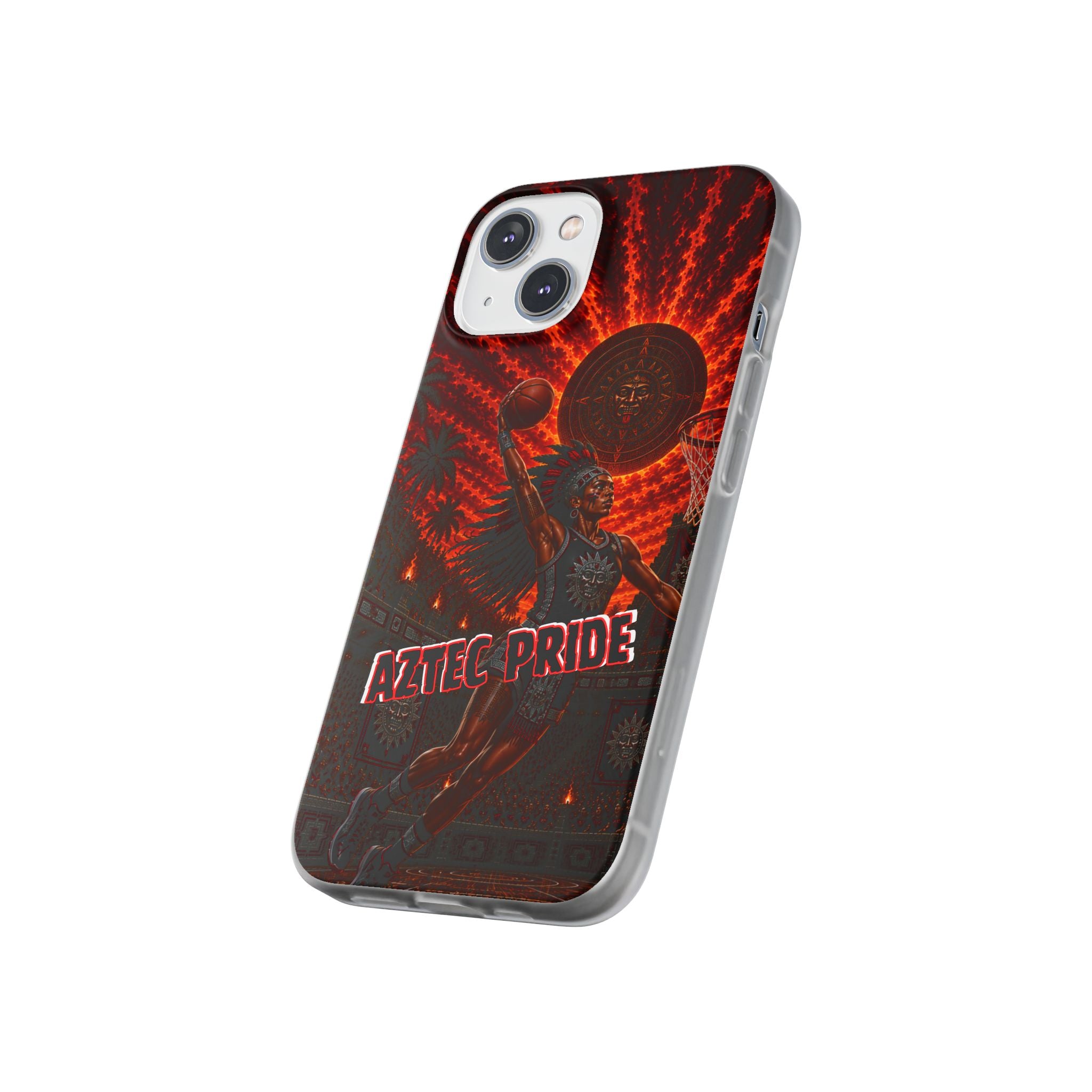 Aztec Basketball Female Warrior – Flexi Phone Case (iPhone & Samsung • Clear TPU • Made & Shipped in the USA • 🚚 FREE USA Shipping • Personalized Option)