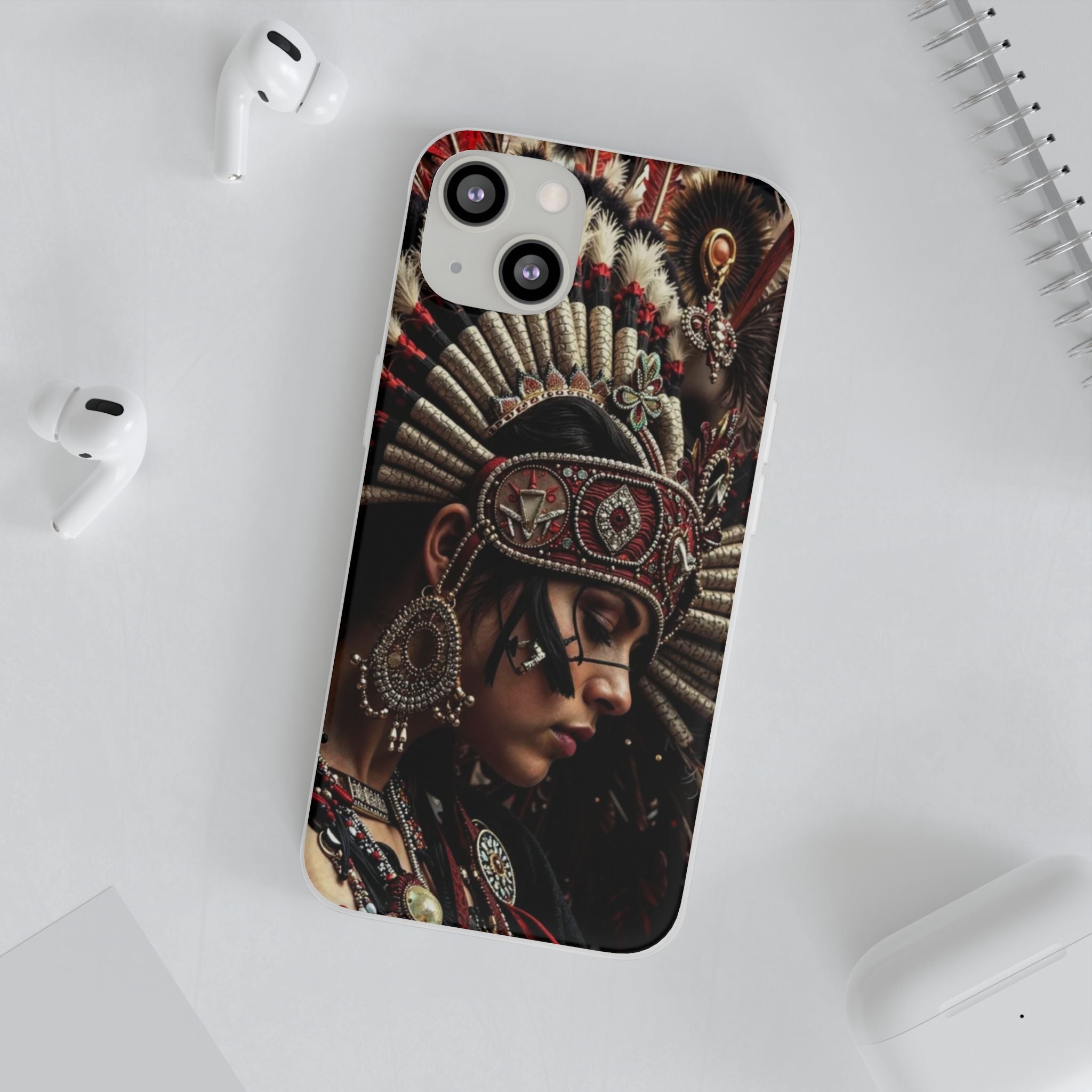 Aztec Goddess Spirit – Flexi Phone Case (iPhone & Samsung • Clear TPU • Made in USA • Personalized Option)