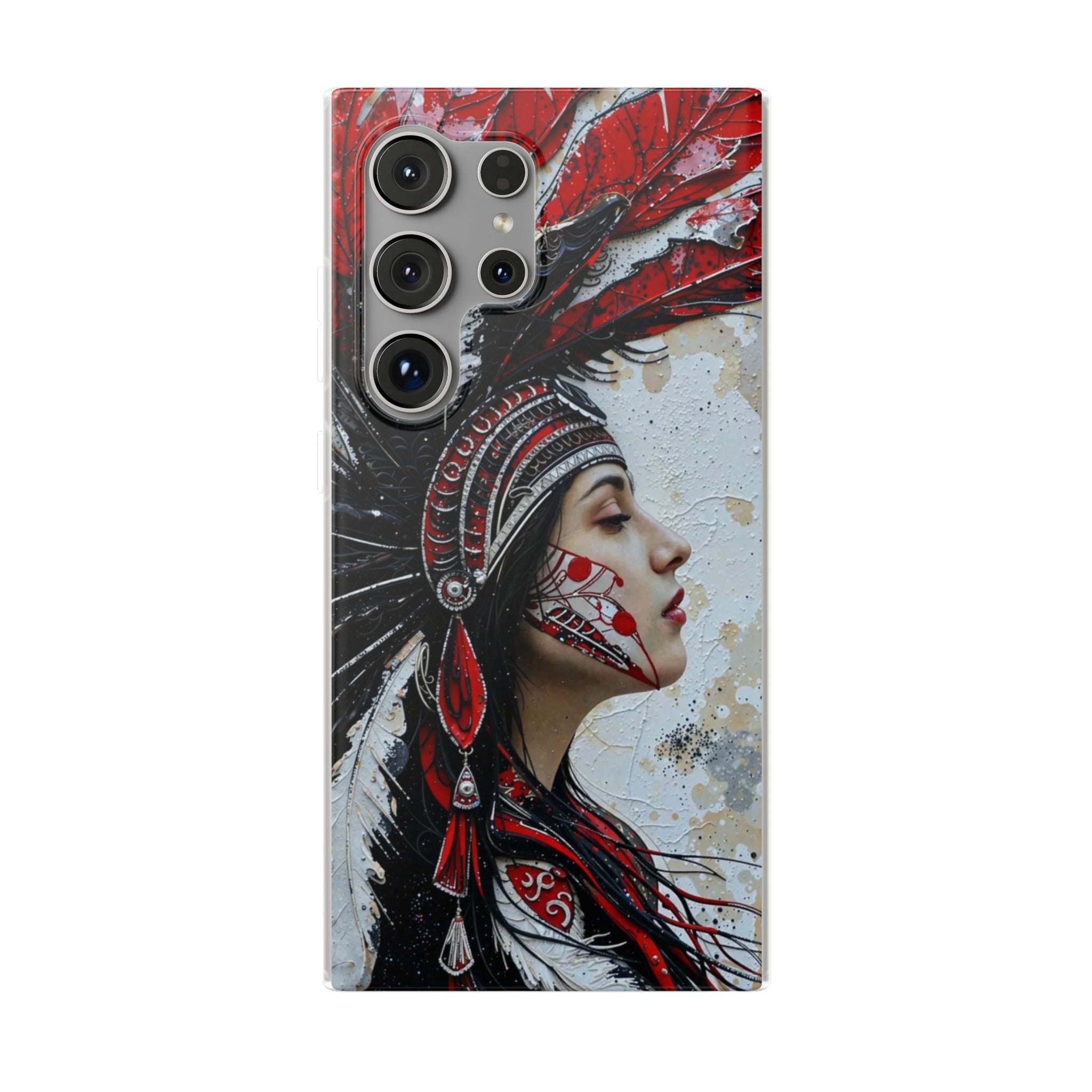 Aztec Silent Goddess – Flexi Phone Case (iPhone & Samsung • Clear TPU • Made in USA • Personalized Option)