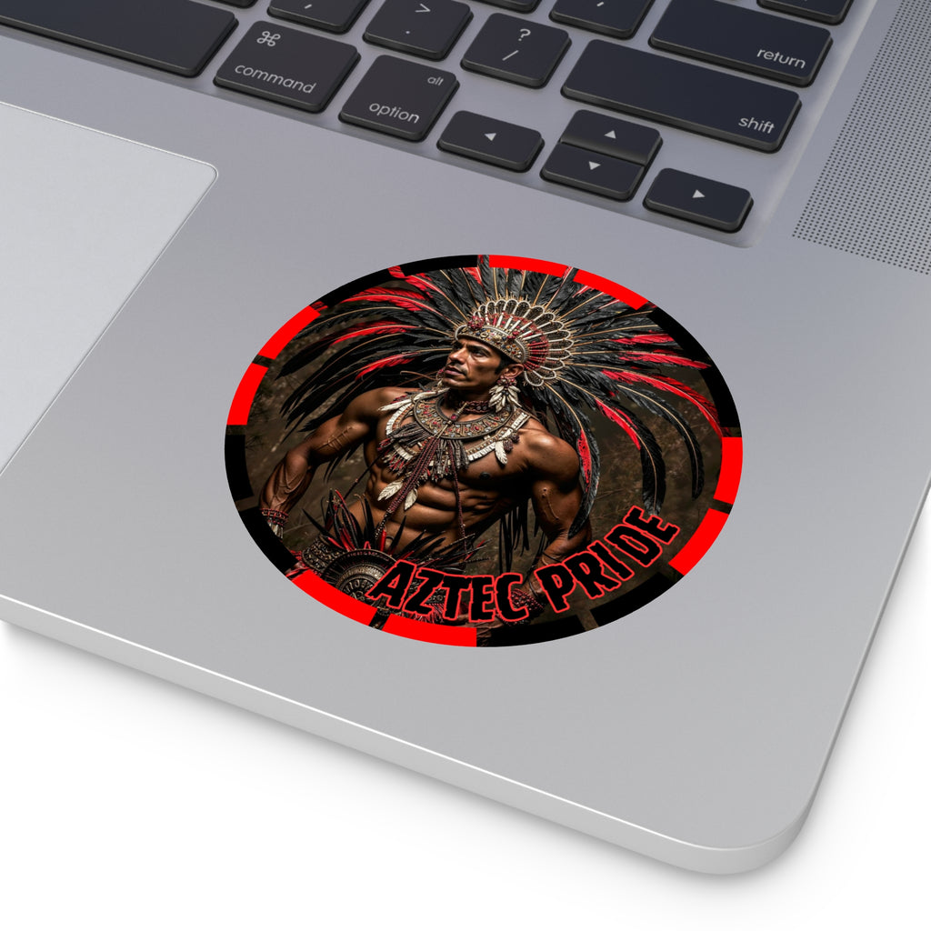 Aztec Sun Guardian Round Vinyl Sticker – Waterproof Matte Decal (2”–6”)
