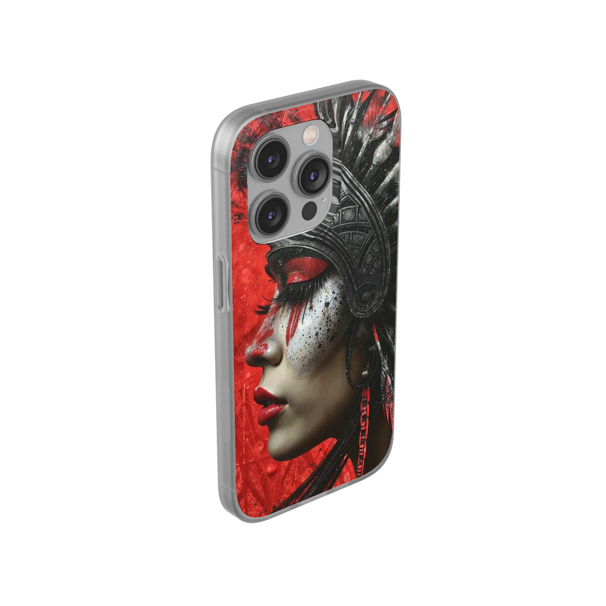 Aztec Fearless Goddess – Flexi Phone Case (iPhone & Samsung • Clear TPU • Made in USA • Personalized Option)