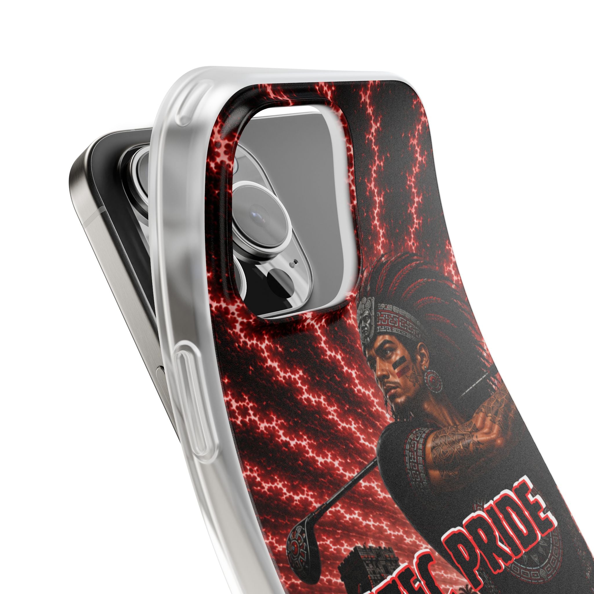 Aztec Golf Male Warrior – Flexi Phone Case (iPhone & Samsung • Clear TPU • Made & Shipped in the USA • 🚚 FREE USA Shipping • Personalized Option)