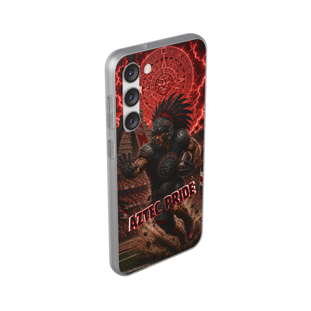 Aztec Football Warrior – Flexi Phone Case (iPhone & Samsung • Clear TPU • Made in USA • Personalized Option)
