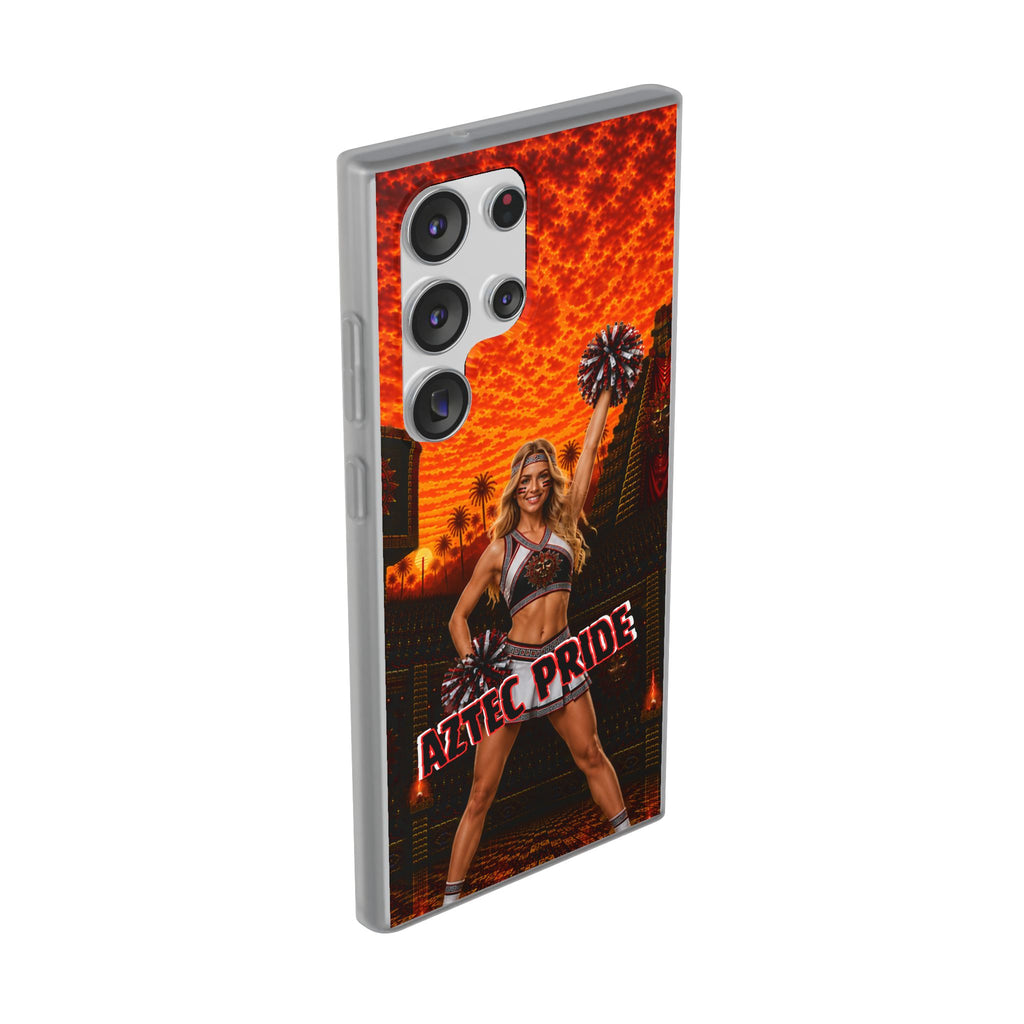 Aztec Cheerleader Warrior – Flexi Phone Case (iPhone & Samsung • Clear TPU • Made & Shipped in the USA • 🚚 FREE USA Shipping • Personalized Option)
