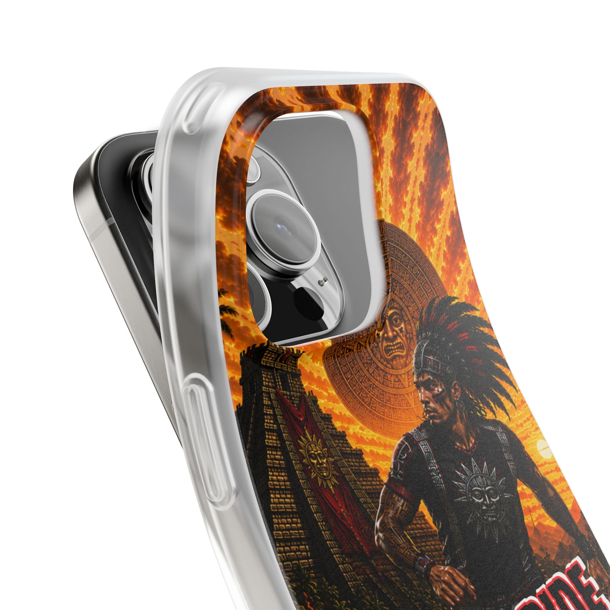 Aztec Soccer Male Warrior – Flexi Phone Case (iPhone & Samsung • Clear TPU • Made & Shipped in the USA • 🚚 FREE USA Shipping • Personalized Option)