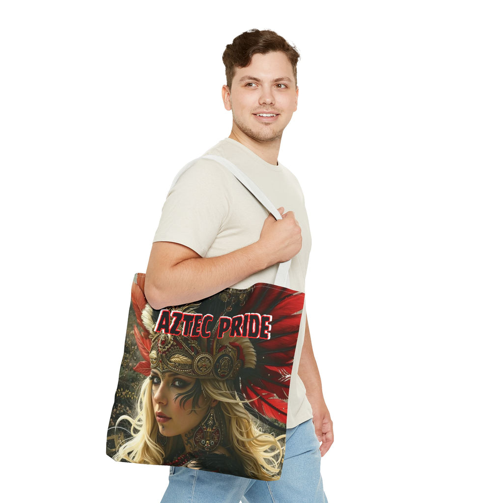 Aztec Fireheart Queen Tote Bag – Aztec-Inspired Reusable Shopping Bag | GringoArte