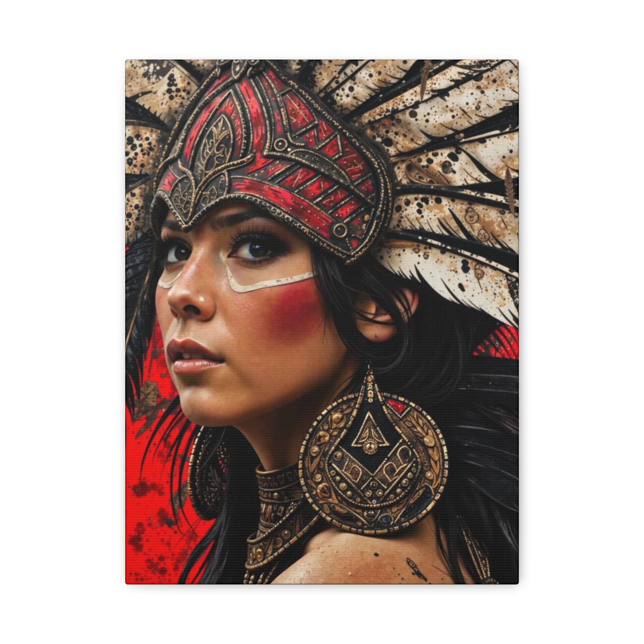 Aztec Moon Goddess – Bold Aztec Wall Art Canvas