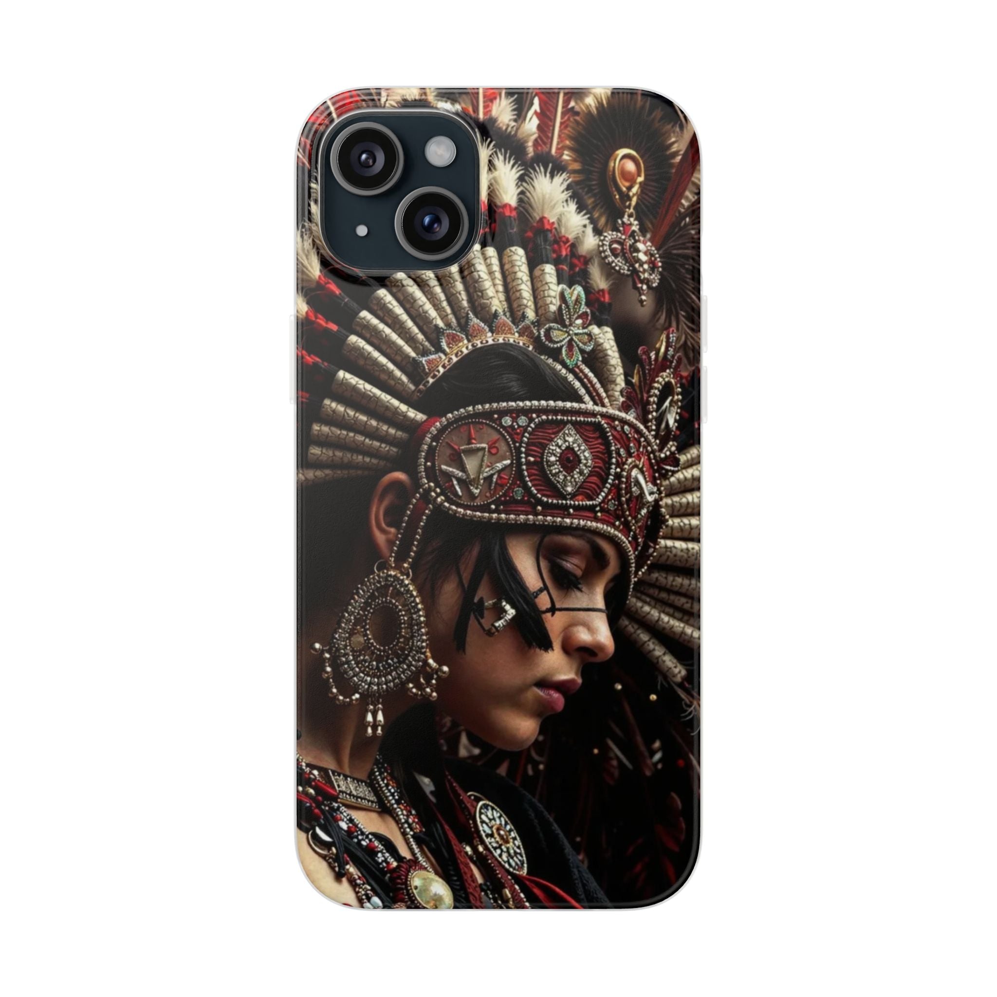 Aztec Goddess Spirit – Flexi Phone Case (iPhone & Samsung • Clear TPU • Made in USA • Personalized Option)