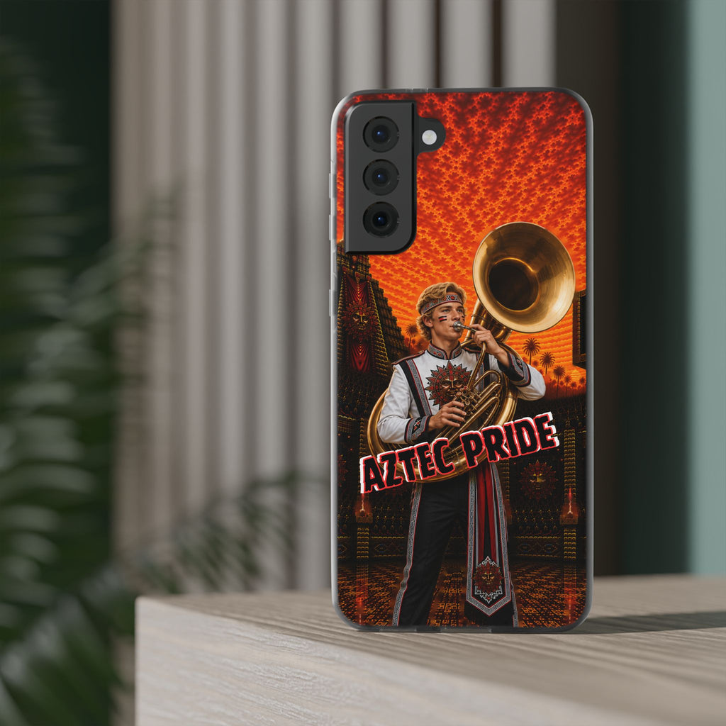 Aztec Band Warrior – Flexi Phone Case (iPhone & Samsung • Clear TPU • Made & Shipped in the USA • 🚚 FREE USA Shipping • Personalized Option)