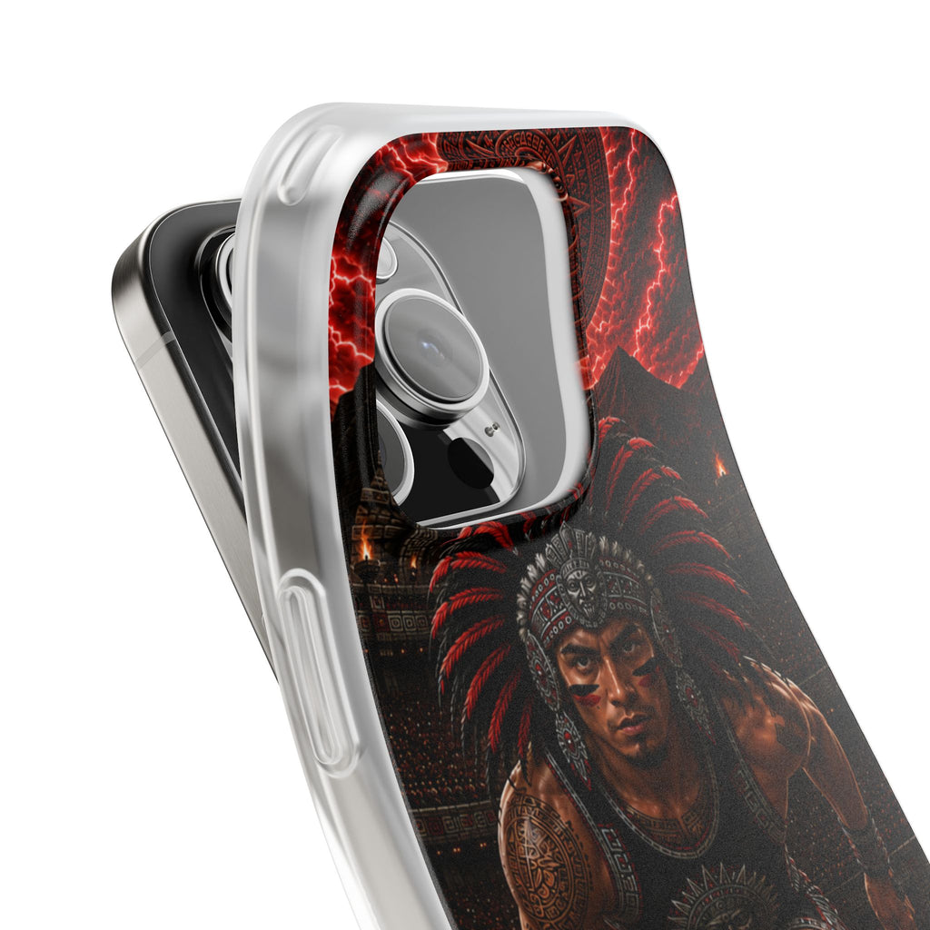 Aztec Track & Field Male Warrior – Flexi Phone Case (iPhone & Samsung • Clear TPU • Made & Shipped in the USA • 🚚 FREE USA Shipping • Personalized Option)