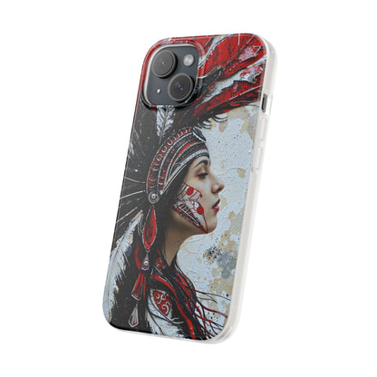 Aztec Silent Goddess – Flexi Phone Case (iPhone & Samsung • Clear TPU • Made in USA • Personalized Option)