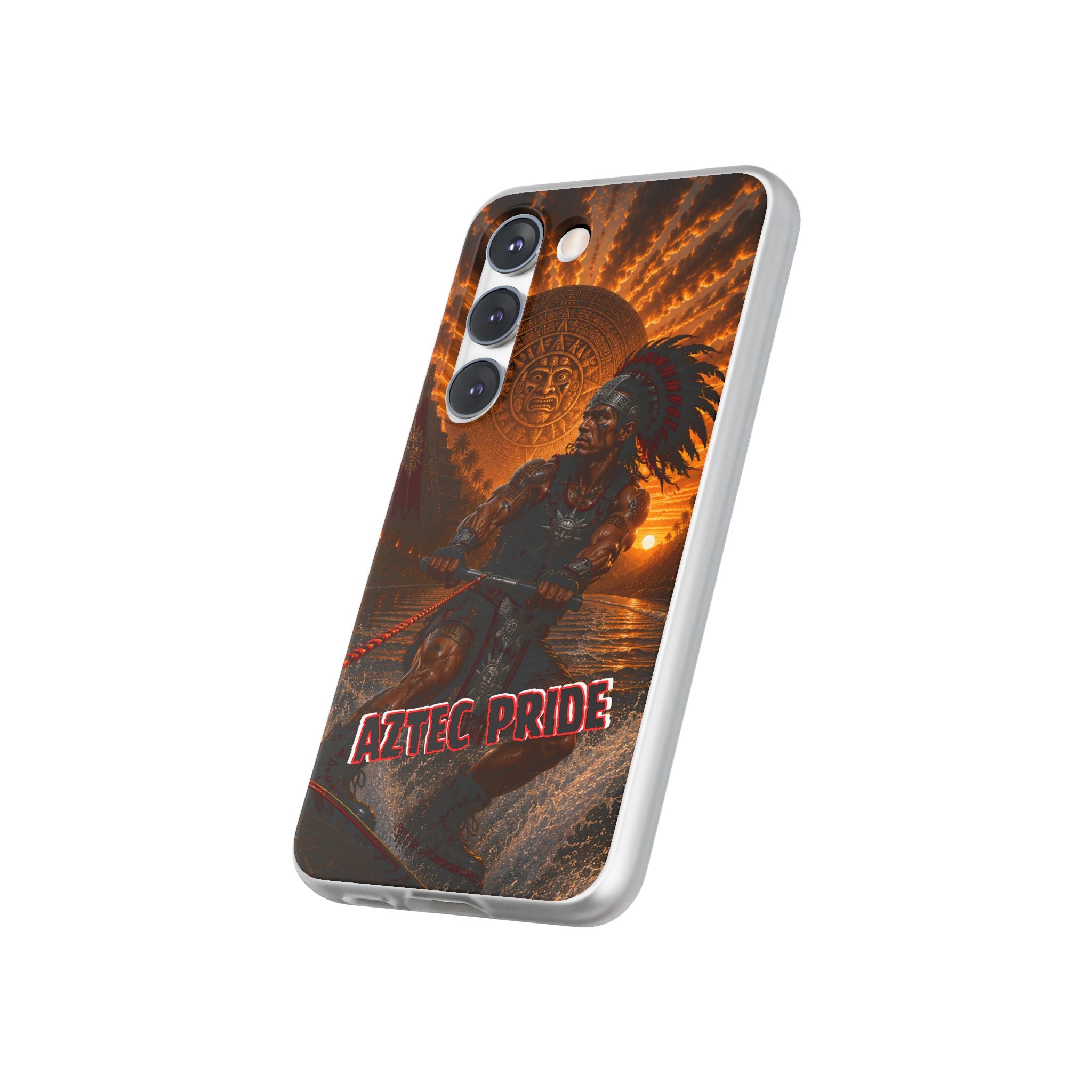 Aztec Wakeboard Male Warrior – Flexi Phone Case (iPhone & Samsung • Clear TPU • Made & Shipped in the USA • 🚚 FREE USA Shipping • Personalized Option)
