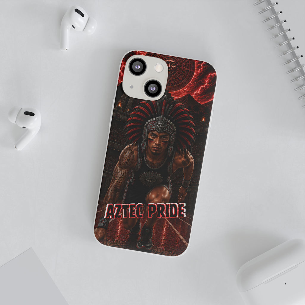 Aztec Track & Field Male Warrior – Flexi Phone Case (iPhone & Samsung • Clear TPU • Made & Shipped in the USA • 🚚 FREE USA Shipping • Personalized Option)
