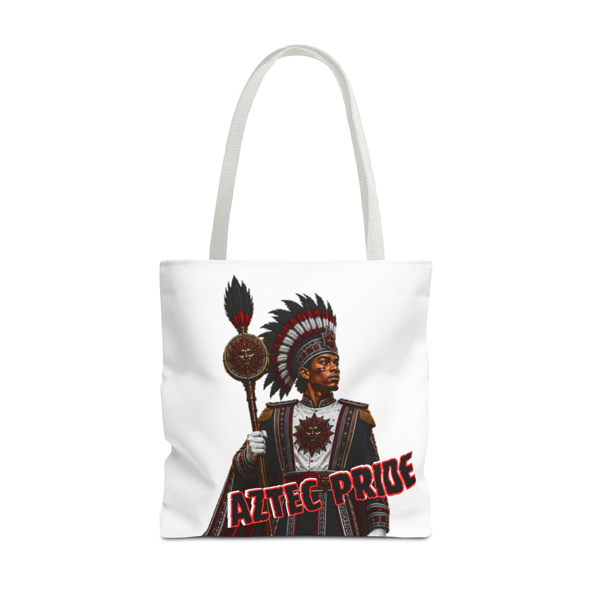 Aztec Band Warrior Tote Bag | Aztec-Inspired AI Art • Made & Shipped in the USA • 🚚 FREE USA Shipping • FREE Personalization