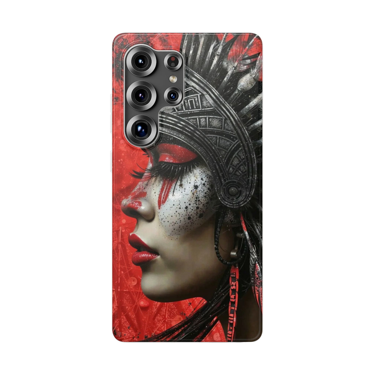Aztec Fearless Goddess – Flexi Phone Case (iPhone & Samsung • Clear TPU • Made in USA • Personalized Option)