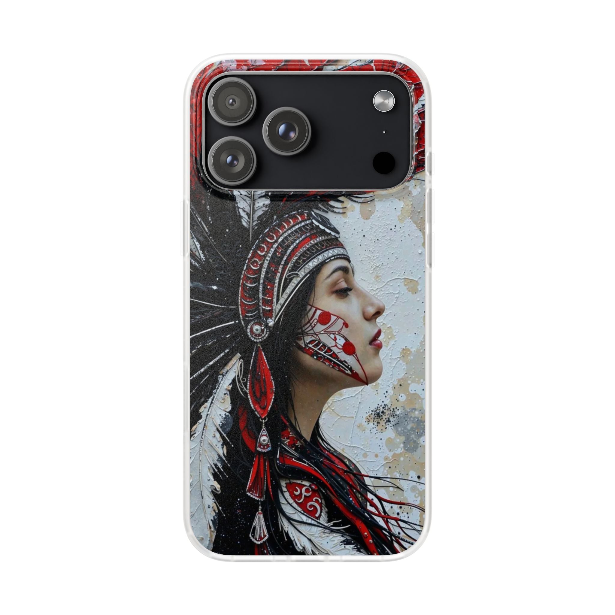 Aztec Silent Goddess – Flexi Phone Case (iPhone & Samsung • Clear TPU • Made in USA • Personalized Option)