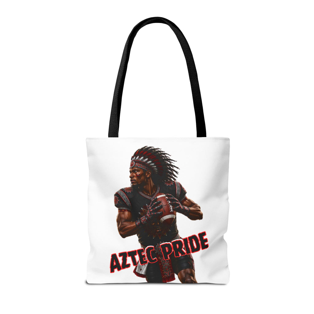 Aztec Football Quarterback Warrior Tote Bag | Aztec-Inspired AI Art • Made & Shipped in the USA • 🚚 FREE USA Shipping • FREE Personalization