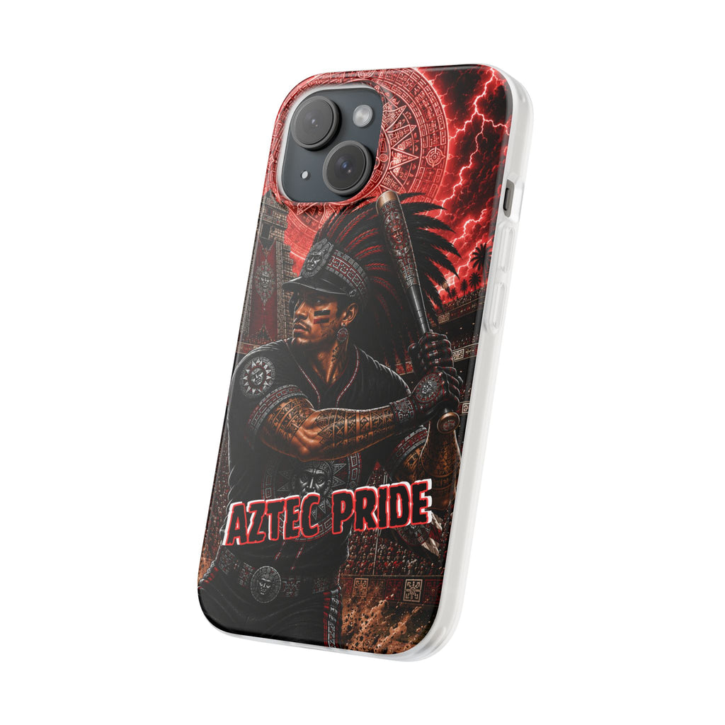 Aztec Baseball Warrior – Flexi Phone Case (iPhone & Samsung • Clear TPU • Made & Shipped in the USA • 🚚 FREE USA Shipping • Personalized Option)