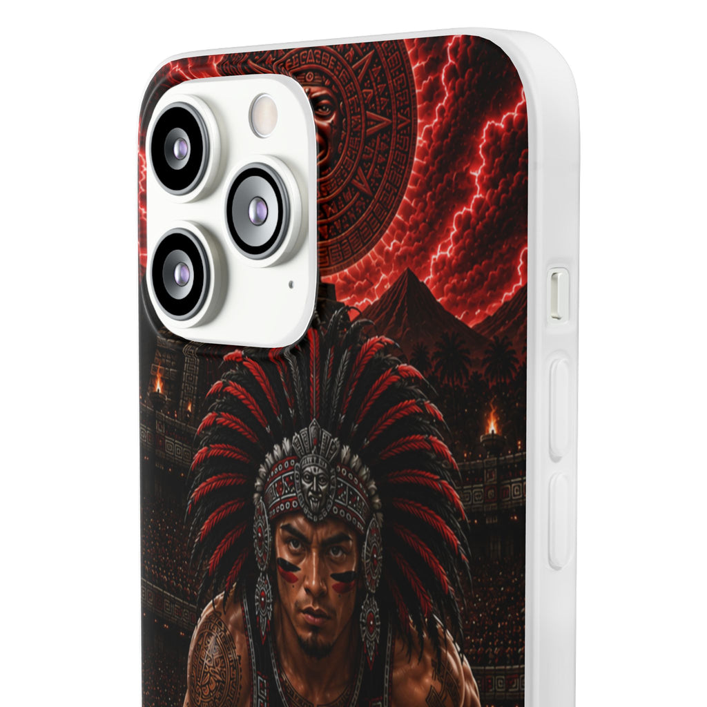Aztec Track & Field Male Warrior – Flexi Phone Case (iPhone & Samsung • Clear TPU • Made & Shipped in the USA • 🚚 FREE USA Shipping • Personalized Option)