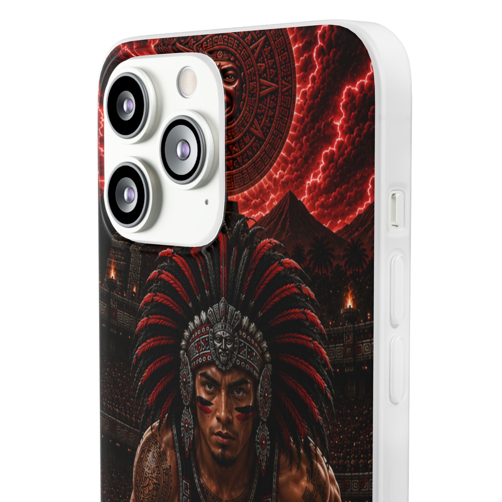 Aztec Track & Field Male Warrior – Flexi Phone Case (iPhone & Samsung • Clear TPU • Made & Shipped in the USA • 🚚 FREE USA Shipping • Personalized Option)