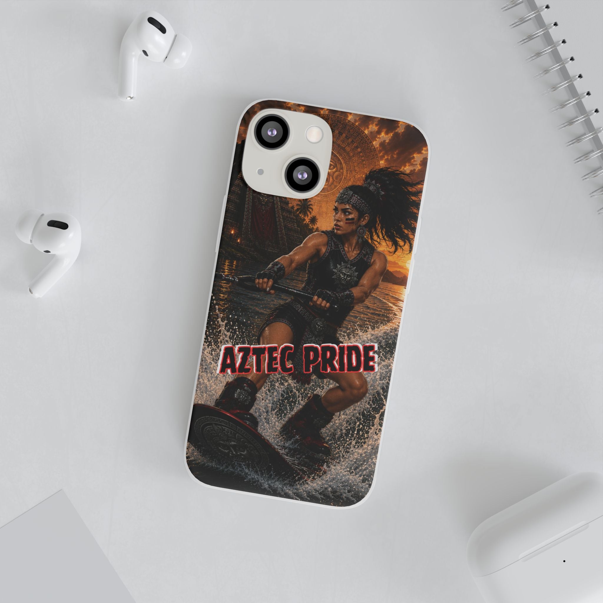 Aztec Wakeboard Female Warrior – Flexi Phone Case (iPhone & Samsung • Clear TPU • Made & Shipped in the USA • 🚚 FREE USA Shipping • Personalized Option)