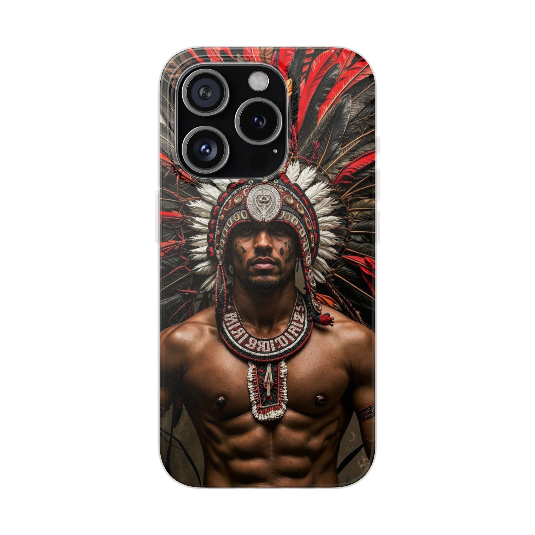 Aztec Warrior Eagle – Flexi Phone Case (iPhone & Samsung • Clear TPU • Made in USA • Personalized Option)
