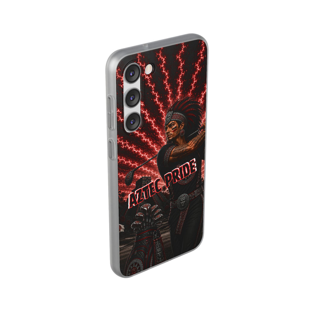 Aztec Golf Male Warrior – Flexi Phone Case (iPhone & Samsung • Clear TPU • Made & Shipped in the USA • 🚚 FREE USA Shipping • Personalized Option)