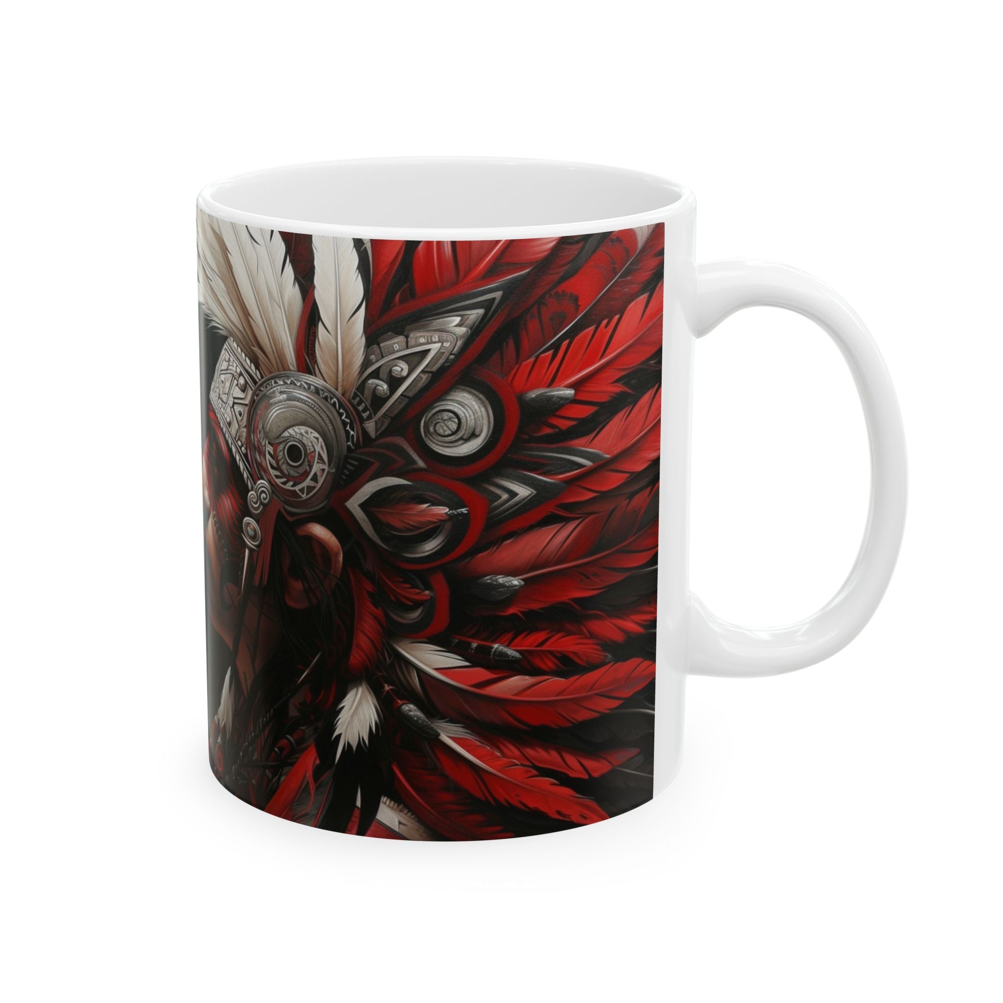 Aztec Warrior King – Ceramic Mug (11oz, 15oz • Dishwasher & Microwave Safe • Made in USA • Personalized Option)