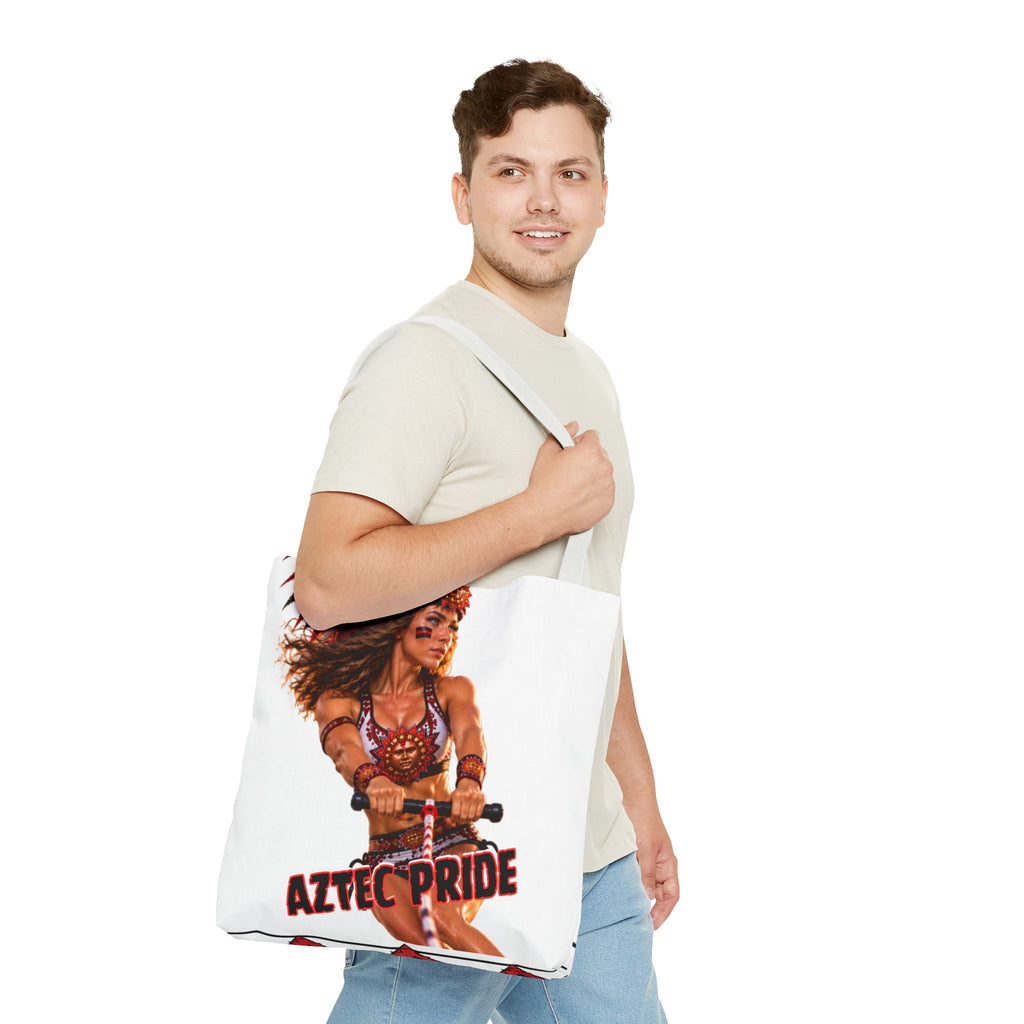 Aztec Waterski Wakeboard Female Warrior Tote Bag | Aztec-Inspired AI Art • Made & Shipped in the USA • 🚚 FREE USA Shipping • FREE Personalization