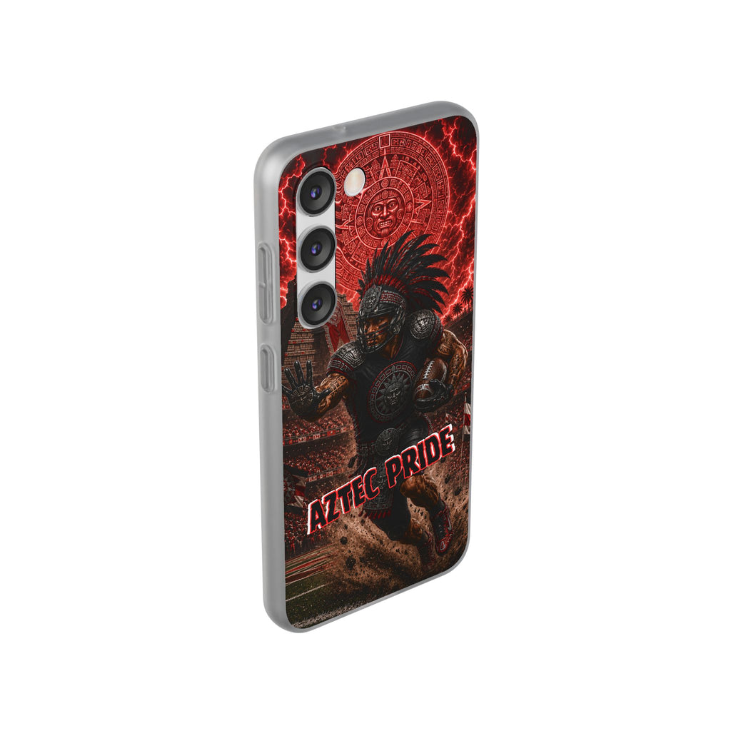 Aztec Football Warrior – Flexi Phone Case (iPhone & Samsung • Clear TPU • Made in USA • Personalized Option)