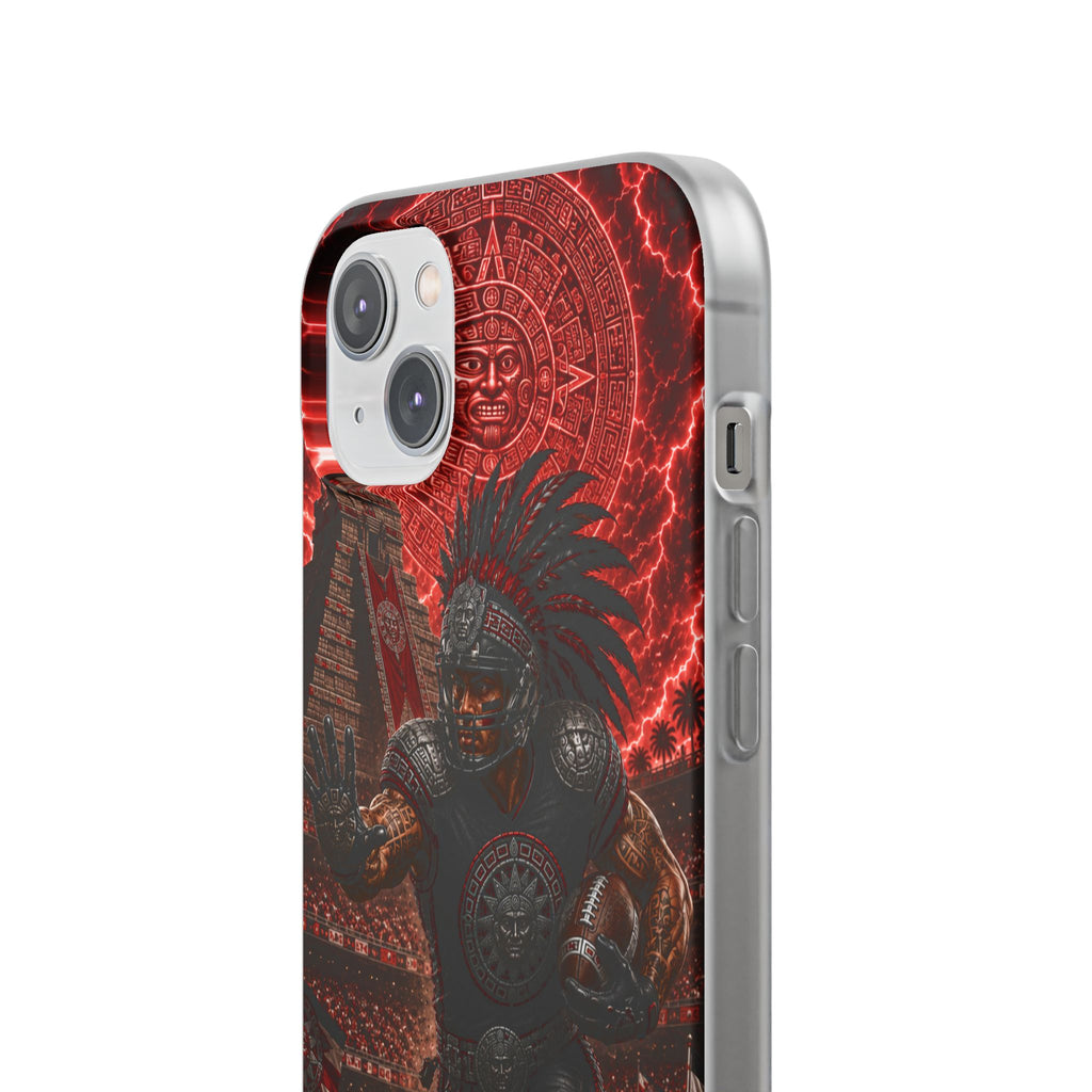 Aztec Football Warrior – Flexi Phone Case (iPhone & Samsung • Clear TPU • Made in USA • Personalized Option)