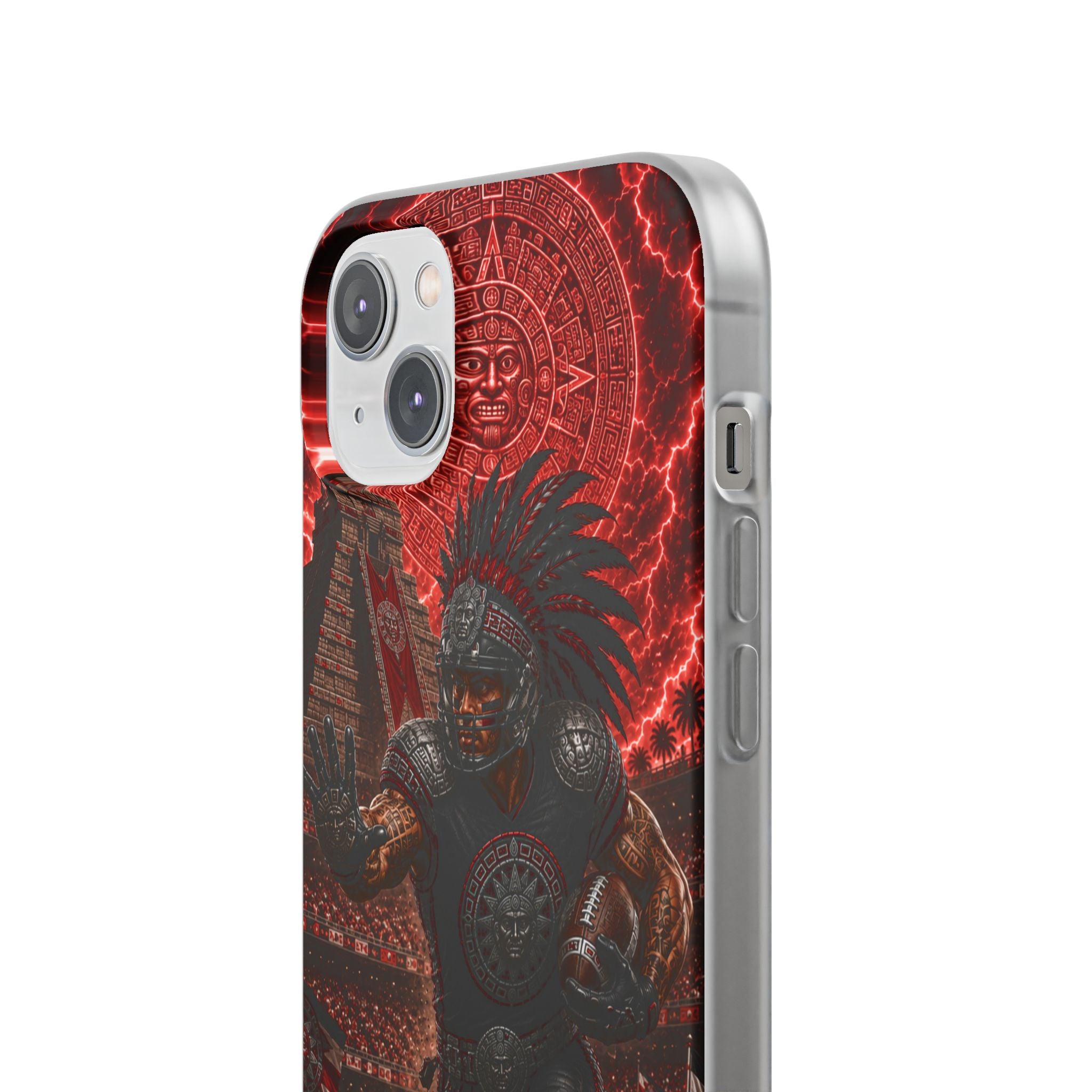 Aztec Football Warrior – Flexi Phone Case (iPhone & Samsung • Clear TPU • Made in USA • Personalized Option)