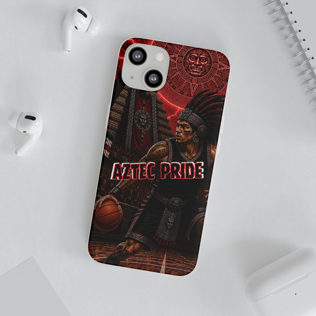 Aztec Basketall Warrior – Flexi Phone Case (iPhone & Samsung • Clear TPU • Made & Shipped in the USA • 🚚 FREE USA Shipping • Personalized Option)