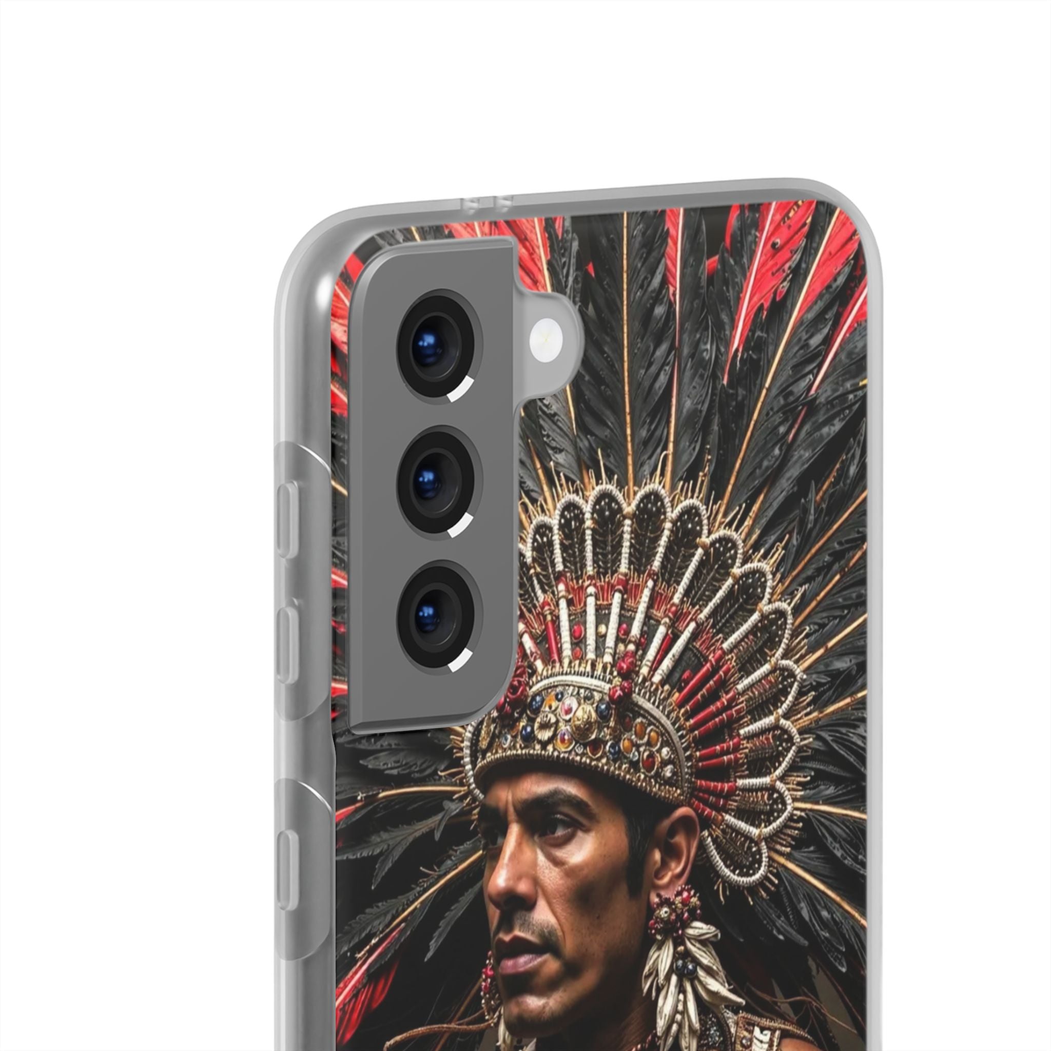 Aztec Sun Guardian – Flexi Phone Case (iPhone & Samsung • Clear TPU • Made in USA • Personalized Option)