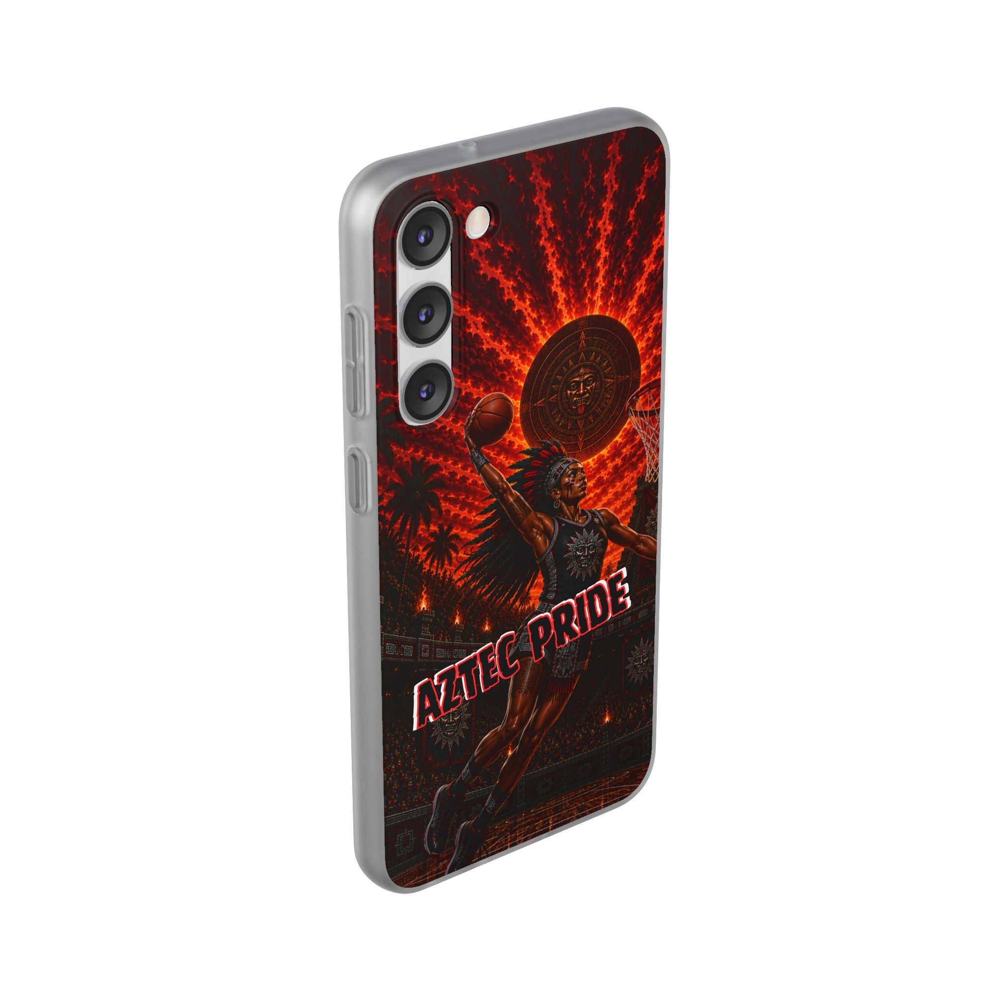 Aztec Basketball Female Warrior – Flexi Phone Case (iPhone & Samsung • Clear TPU • Made & Shipped in the USA • 🚚 FREE USA Shipping • Personalized Option)