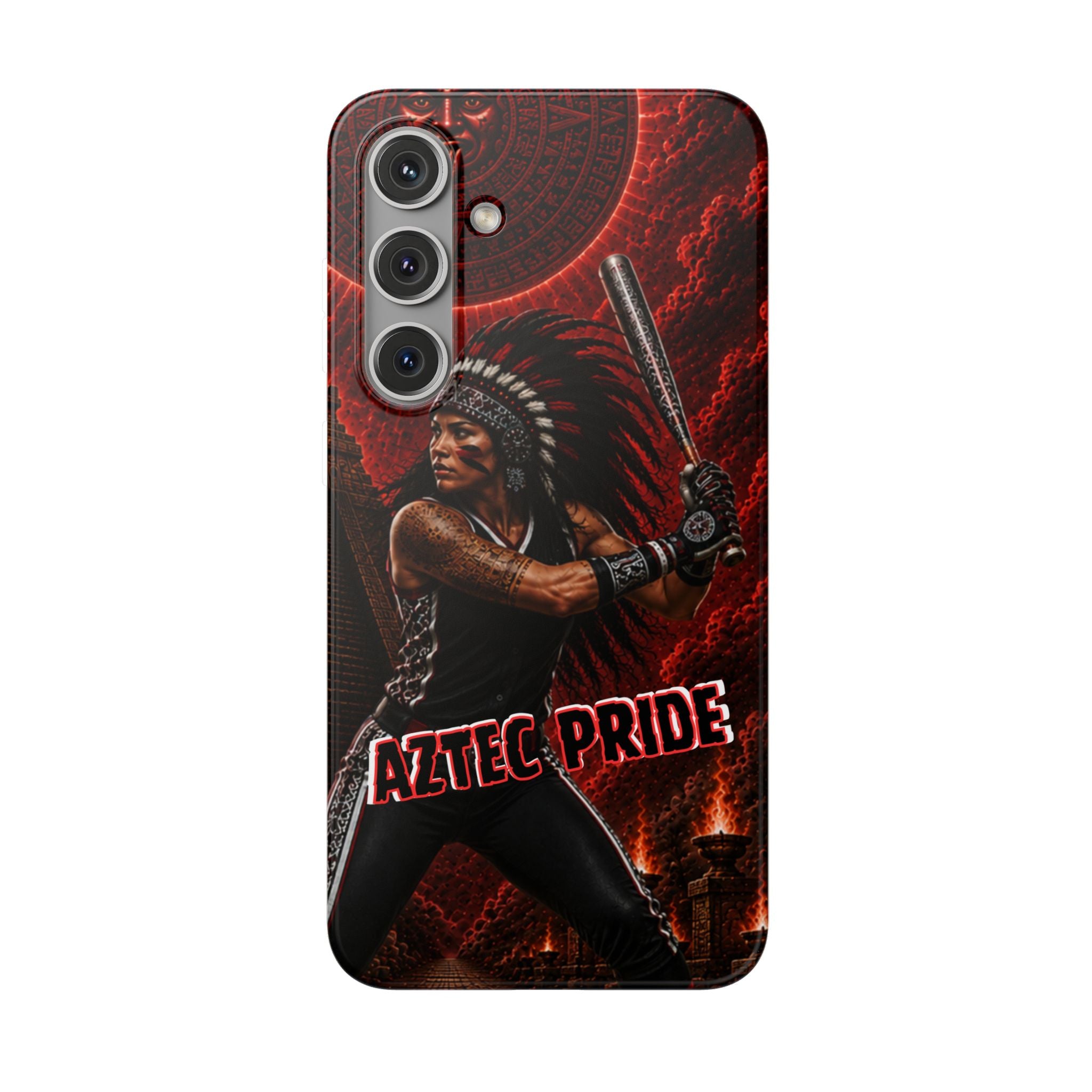 Aztec Softball Warrior – Flexi Phone Case (iPhone & Samsung • Clear TPU • Made in USA • Personalized Option)