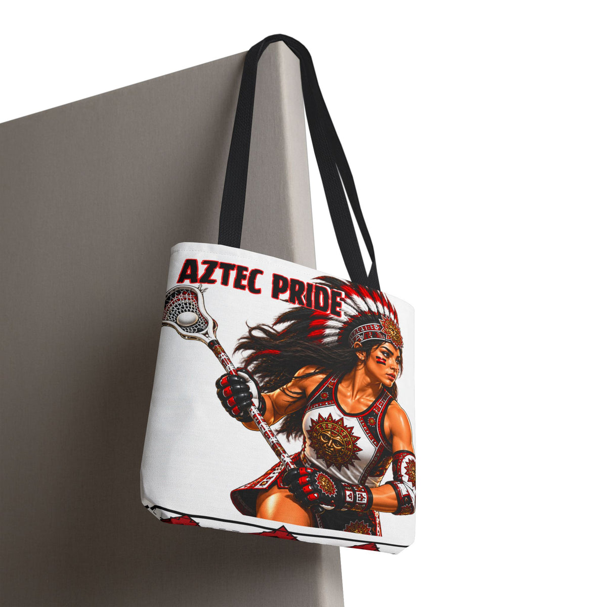 Aztec Lacrosse Female Warrior Tote Bag