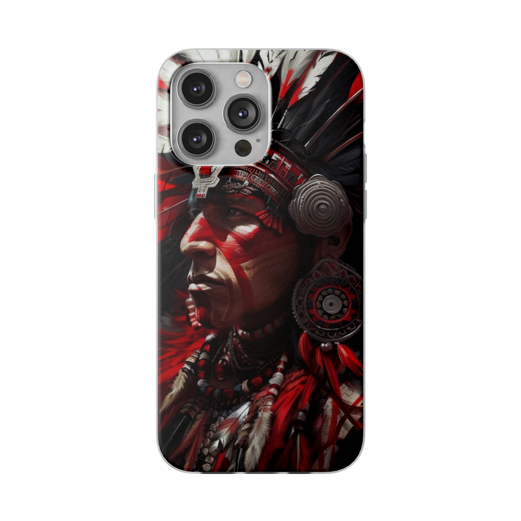 Aztec Loyal Warrior – Flexi Phone Case (iPhone & Samsung • Clear TPU • Made in USA • Personalized Option)