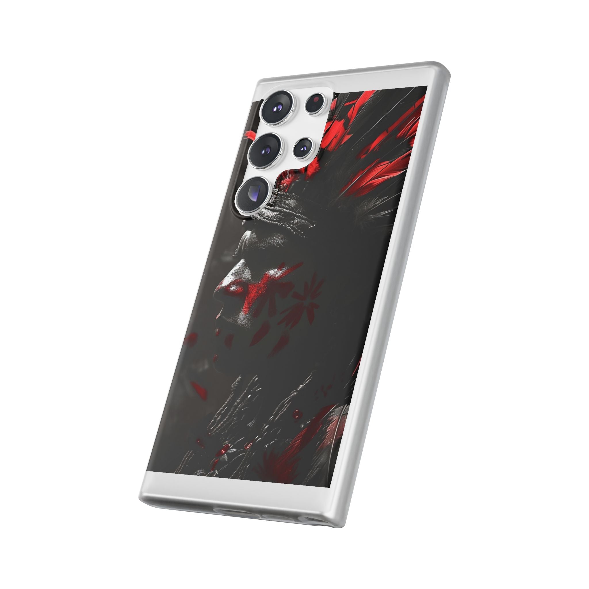 Aztec Jaguar Warrior – Flexi Phone Case (iPhone & Samsung • Clear TPU • Made in USA • Personalized Option)