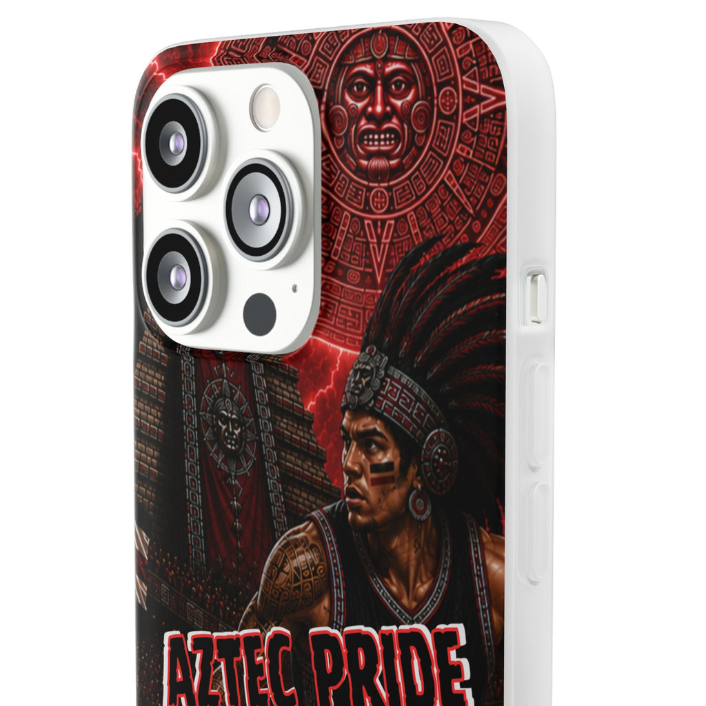 Aztec Basketall Warrior – Flexi Phone Case (iPhone & Samsung • Clear TPU • Made & Shipped in the USA • 🚚 FREE USA Shipping • Personalized Option)