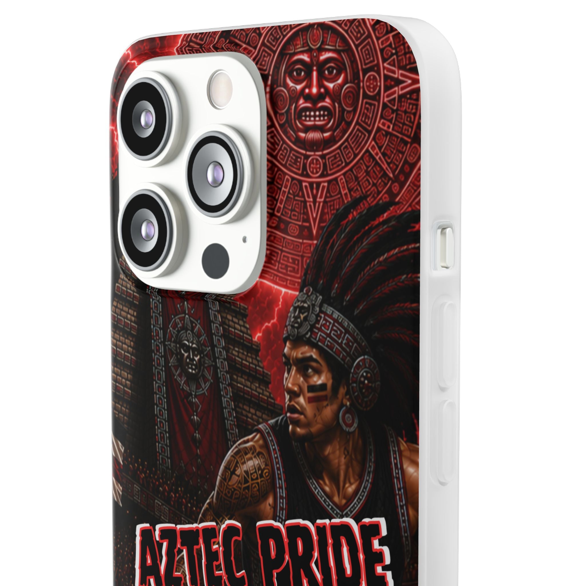 Aztec Basketall Warrior – Flexi Phone Case (iPhone & Samsung • Clear TPU • Made & Shipped in the USA • 🚚 FREE USA Shipping • Personalized Option)