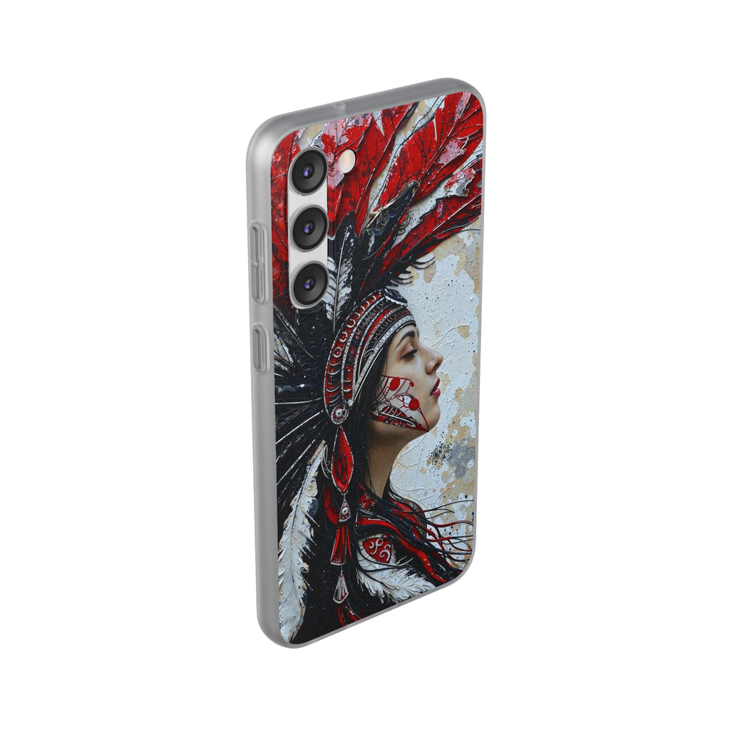 Aztec Silent Goddess – Flexi Phone Case (iPhone & Samsung • Clear TPU • Made in USA • Personalized Option)