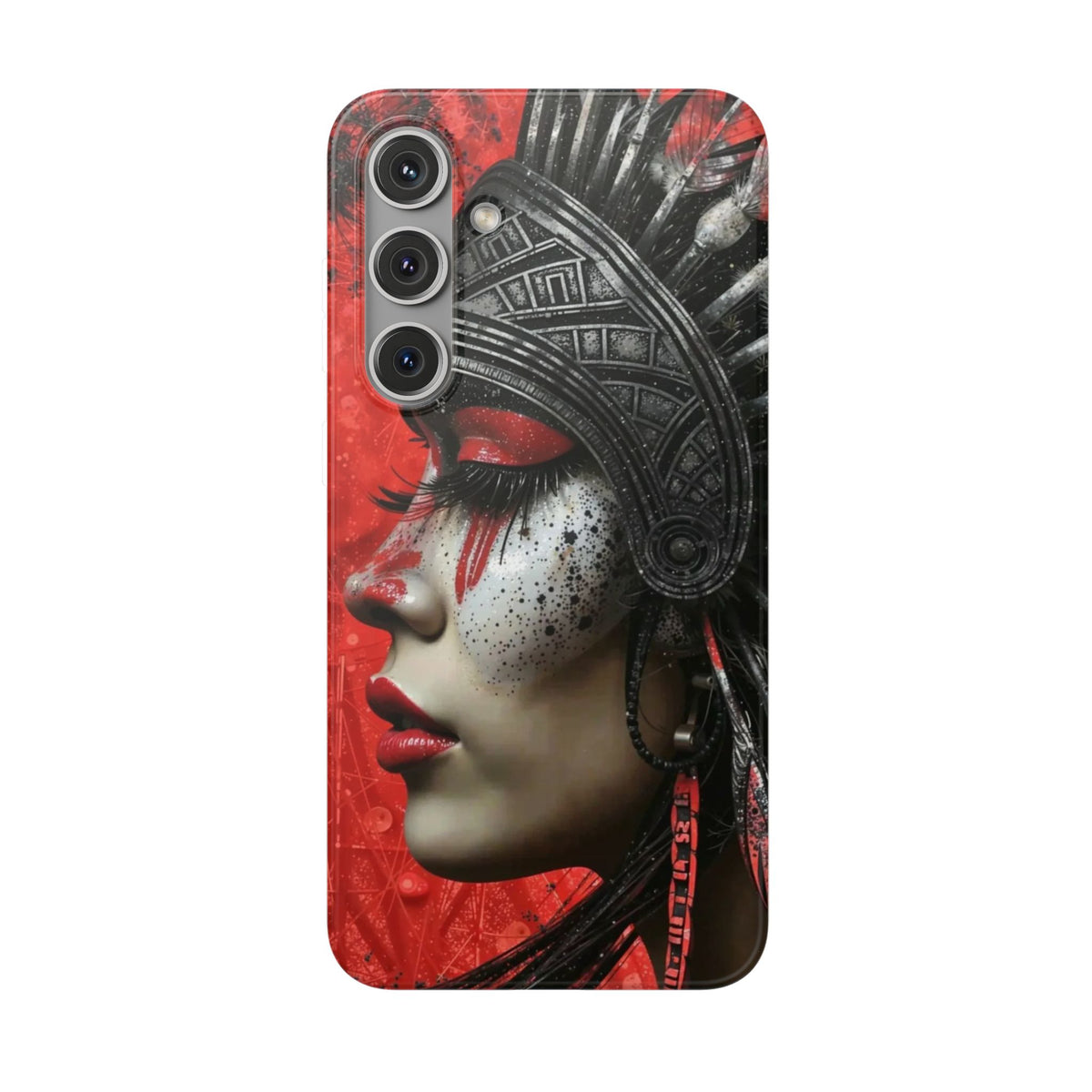 Aztec Fearless Goddess – Flexi Phone Case (iPhone & Samsung • Clear TPU • Made in USA • Personalized Option)