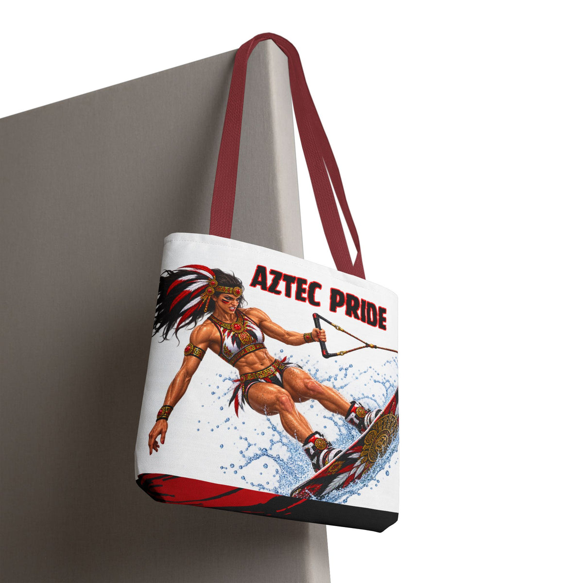 Aztec Waterski Wakeboard Savage Female Warrior Tote Bag