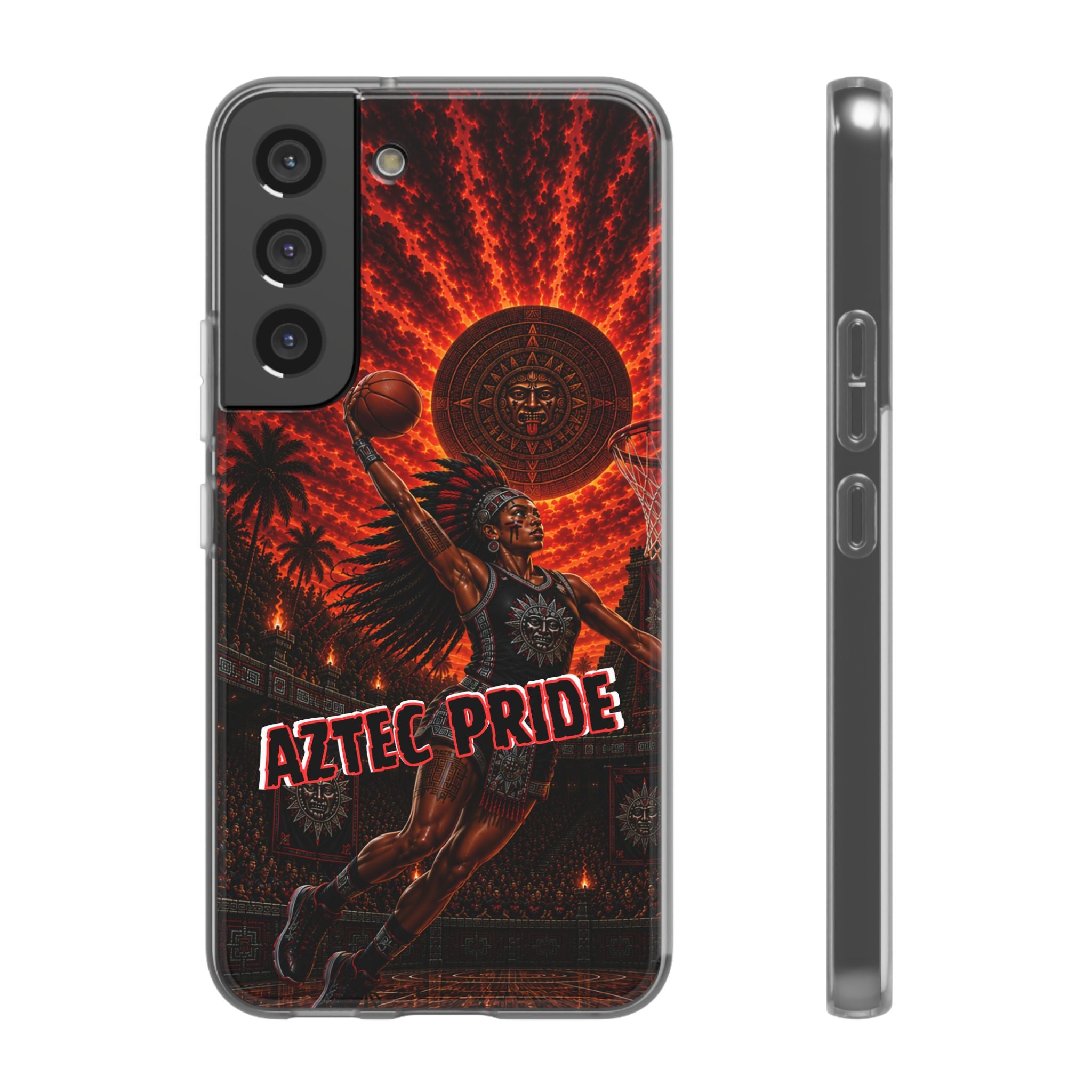 Aztec Basketball Female Warrior – Flexi Phone Case (iPhone & Samsung • Clear TPU • Made & Shipped in the USA • 🚚 FREE USA Shipping • Personalized Option)