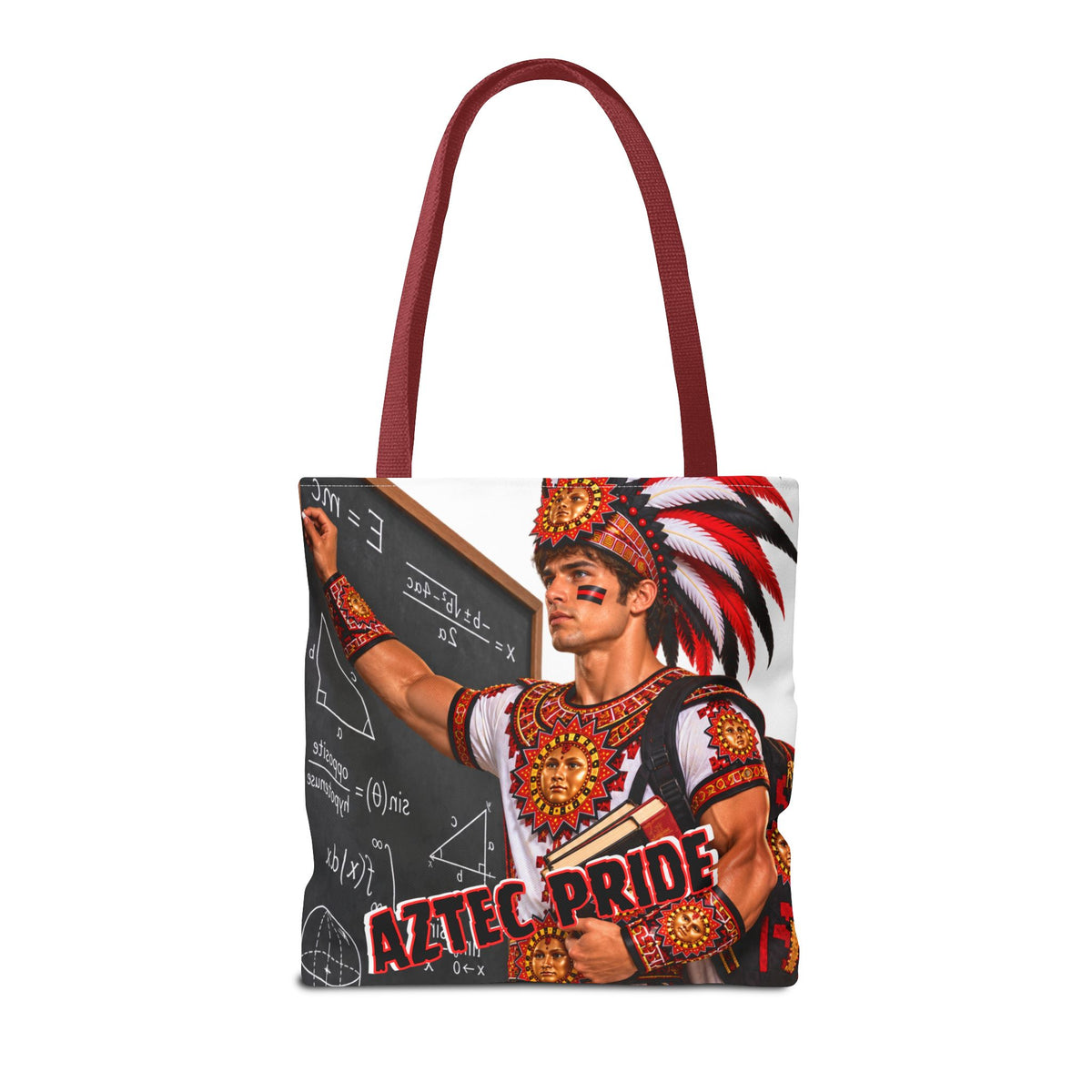 Aztec Mathematician Warrior Tote Bag | Aztec-Inspired AI Art • Made & Shipped in the USA • 🚚 FREE USA Shipping • FREE Personalization