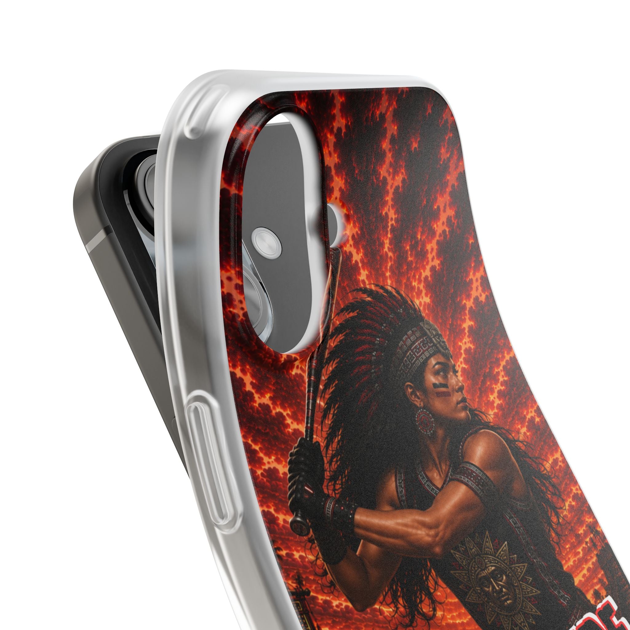 Aztec Softball Warrior – Flexi Phone Case (iPhone & Samsung • Clear TPU • Made & Shipped in the USA • 🚚 FREE USA Shipping • Personalized Option)